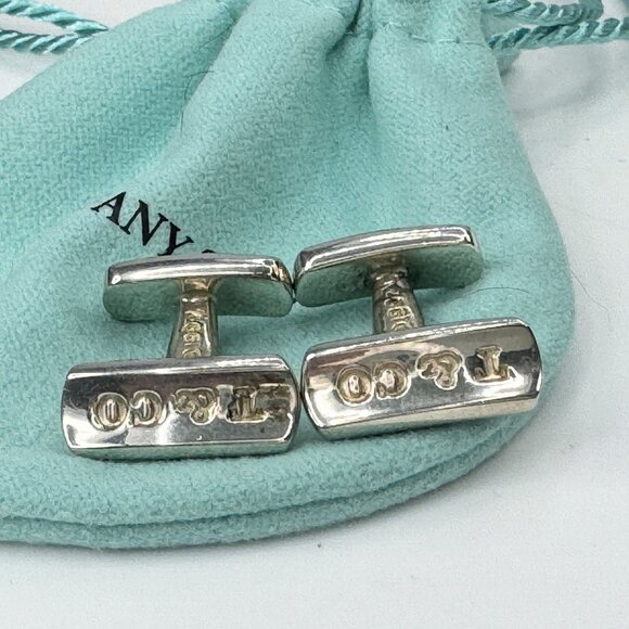 Tiffany & Co 1837 cufflinks - sterling silver w/pouch JR9454